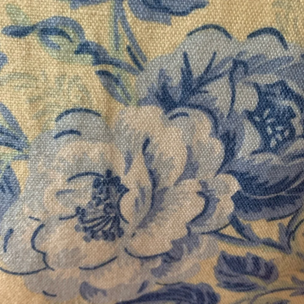 Elegant Blue Floral Accent Pillow